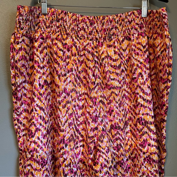 NWT Bar III 3X Womens Orange Pink Wide Leg High Rise Tiger Tracks Lounge Pants! - Picture 12 of 16